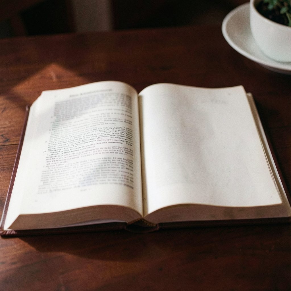 Open copy of The Message Canvas Bible showing a hand-colored illustration